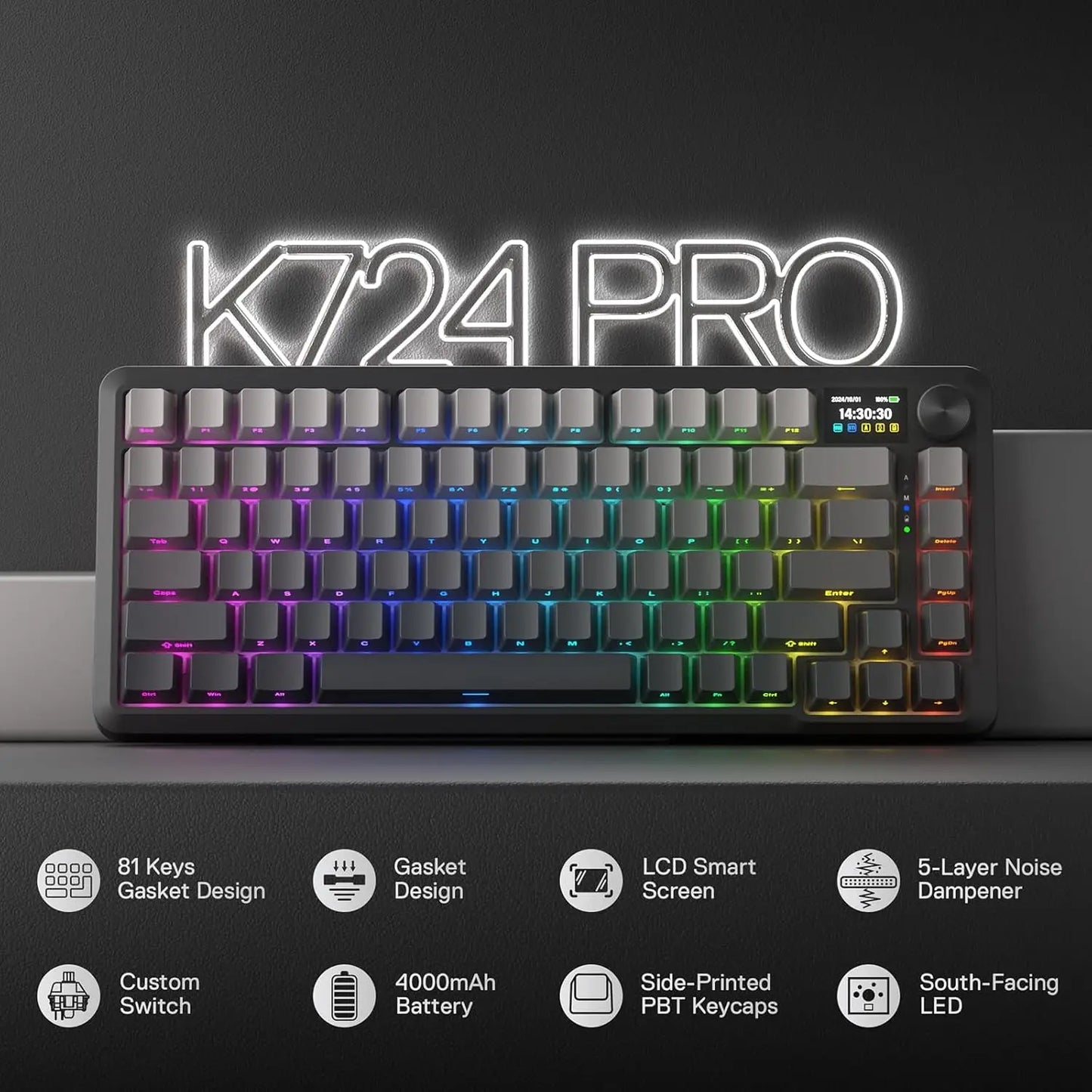 K724 PRO Gradient | Hot-Swap Wireless Gasket Keyboard