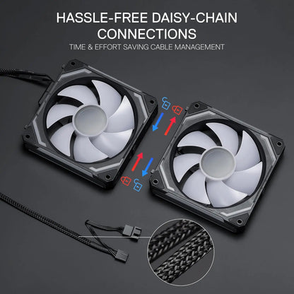 Vortex 120mm ARGB PWM PC Case Fan | High-Static Pressure Cooling