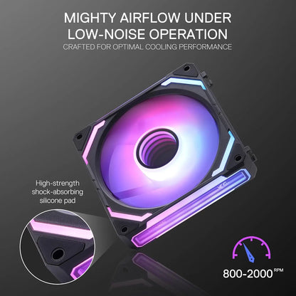 Vortex 120mm ARGB PWM PC Case Fan | High-Static Pressure Cooling