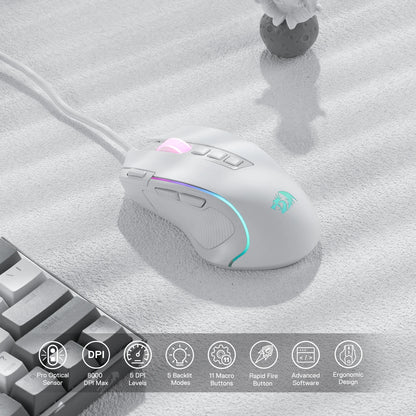 M612 Predator Pure White | Pro Macro Gaming Mouse