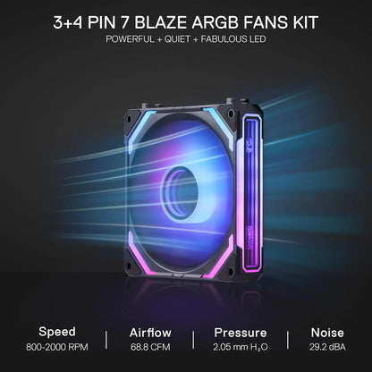 Vortex 120mm ARGB PWM PC Case Fan | High-Static Pressure Cooling